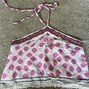 Zara pink printed & beaded halter top size M